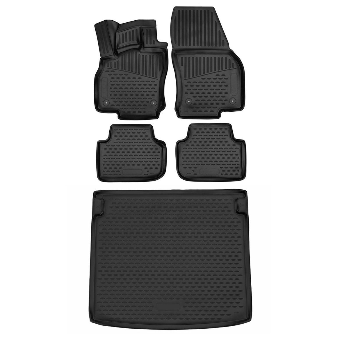 Audi Q3 Floor-Trunk Mats - Omac - Kit 3D - Black - '18-'25